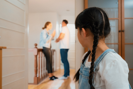 daughter watching parents fight